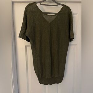 Talbots Olive Green Lightweight Dolman Sleeve Sweater